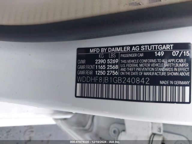 WDDHF8JB1GB240842 Mercedes-Benz E 350 4matic
