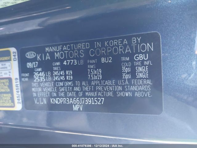 KNDPR3A66J7391527 KIA Sportage Sx Turbo