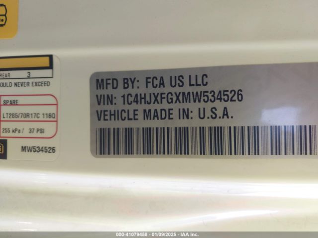 1C4HJXFGXMW534526 Jeep Wrangler Unlimited Rubicon 4x4