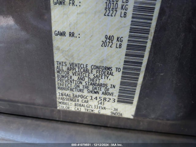 1N4AL3AP0GC145823 Nissan Altima 2.5 S