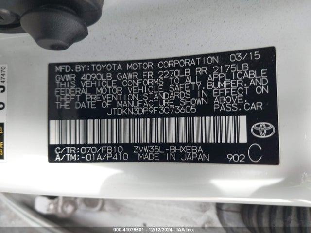 JTDKN3DP9F3073605 Toyota PRIUS PLUG-IN