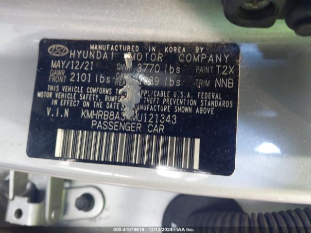 KMHRB8A34MU121343 Hyundai Venue Se