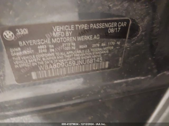 WBA8D9G59JNU68145 BMW 330i Xdrive