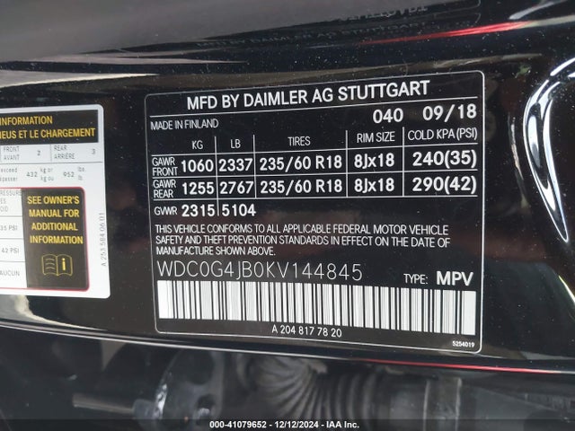 WDC0G4JB0KV144845 Mercedes-Benz GLC 300