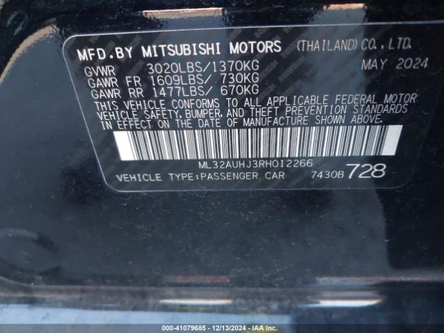 2024 MITSUBISHI MIRAGE ML32AUHJ3RH012266 Photo 8