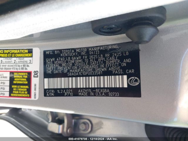 58ADA1C10PU033581 Lexus ES 300H