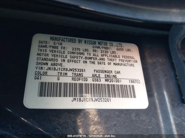 JN1BJ1CR9JW253261 Nissan Rogue Sport Sl
