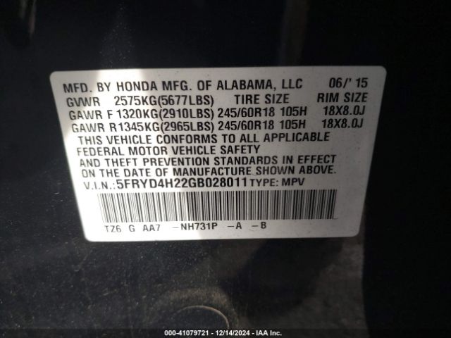 5FRYD4H22GB028011 Acura Mdx Acurawatch Plus Package
