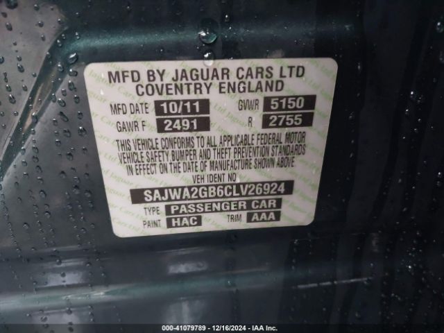 2012 JAGUAR XJ SAJWA2GB6CLV26924 Photo 8