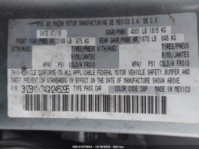 3MZBM1X74GM245295 Mazda pe