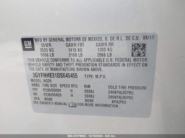 2013 CADILLAC SRX 3GYFNHE31DS645455 Photo 8