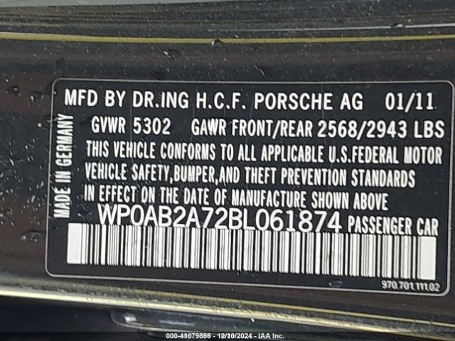 2011 PORSCHE PANAMERA WP0AB2A72BL061874 Photo 8