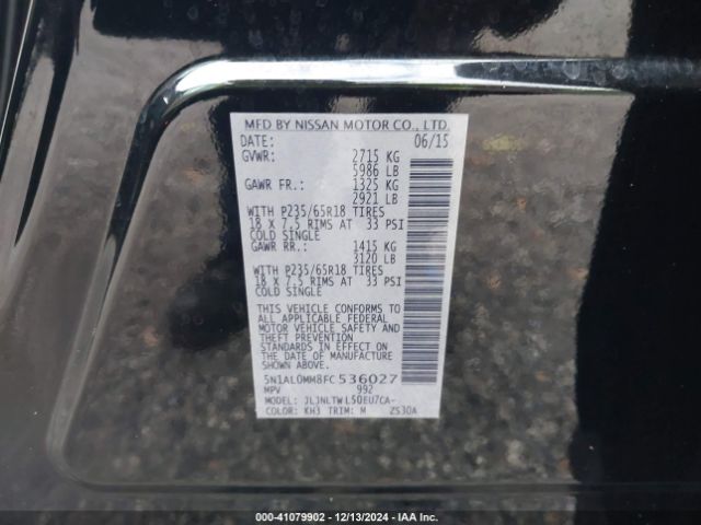 5N1AL0MM8FC536027 Infiniti QX60