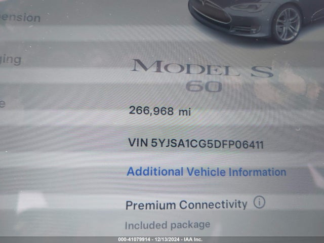 2013 TESLA MODEL S 5YJSA1CG5DFP06411 Photo 6