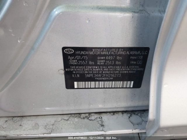 5NPE34AF2FH216273 Hyundai Sonata Sport