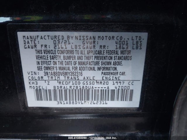 Nissan Sentra Sr Xtronic Cvt 2021 3N1AB8DV6MY262316 Image 9