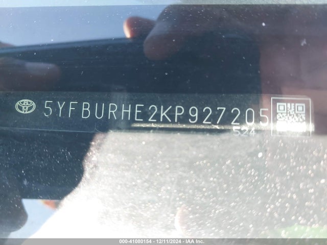 Toyota COROLLA L 2019 5YFBURHE2KP927205 Image 9