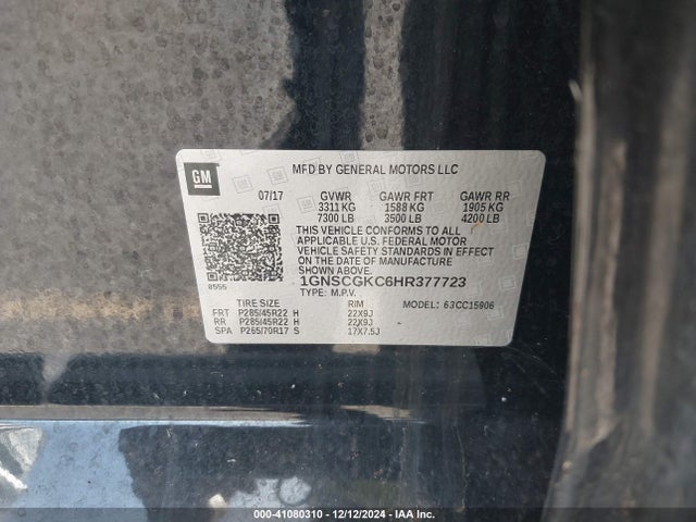 Chevrolet Suburban Ls 2017 1GNSCGKC6HR377723 Image 9