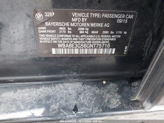 WBA8E3G56GNT75716 BMW 328i Xdrive