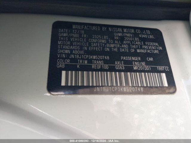 JN1BJ1CP3KW520748 Nissan Rogue Sport Sl