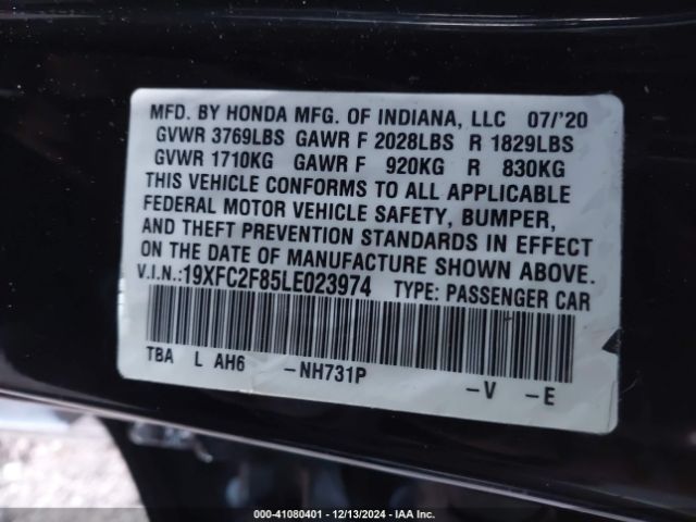 19XFC2F85LE023974 Honda Civic Sport