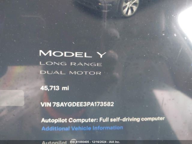 7SAYGDEE3PA173582 Tesla Model Y Awd/long Range Dual Motor All-wheel Drive