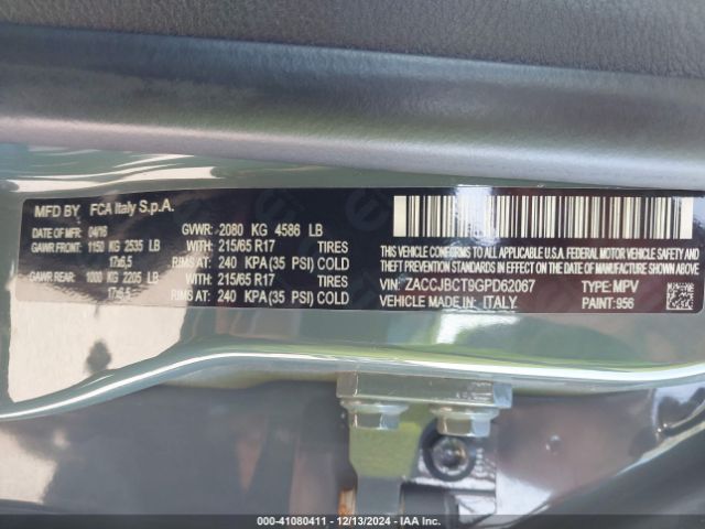 ZACCJBCT9GPD62067 Jeep Renegade Trailhawk