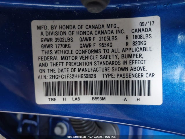 Honda Civic Ex-t 2017 2HGFC1F32HH659828 Image 9