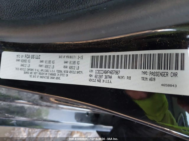 1C3CCCAB0FN657967 Chrysler 200 Limited