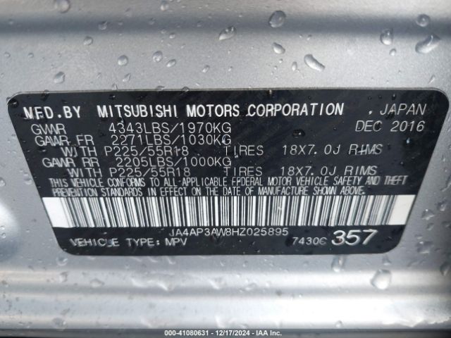 JA4AP3AW8HZ025895 Mitsubishi Outlander Sport 2.4 Se
