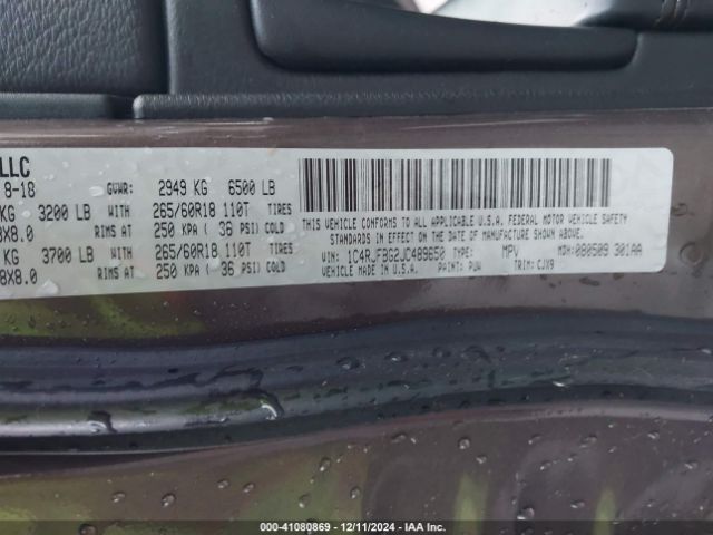 1C4RJFBG2JC489650 Jeep Grand Cherokee Limited 4x4