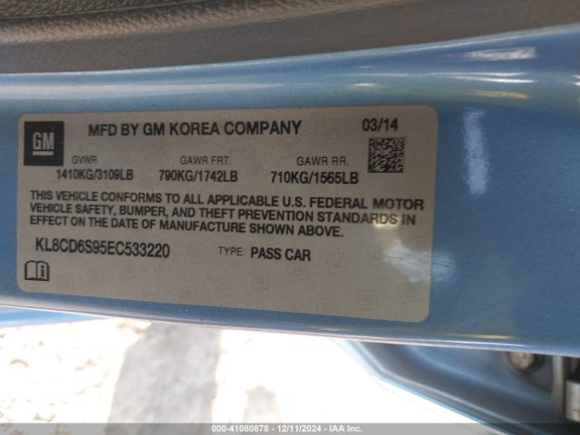 KL8CD6S95EC533220 Chevrolet Spark 1lt Auto