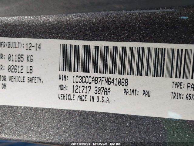 Chrysler 200 Limited 2015 1C3CCCAB7FN641068 Image 9