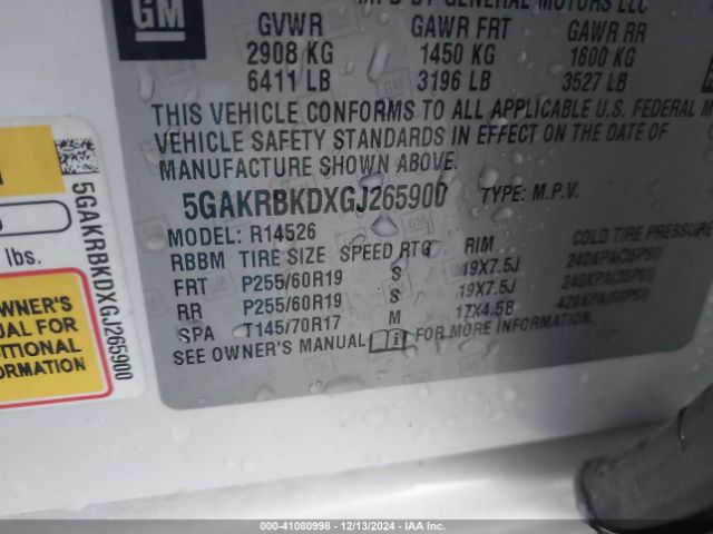 5GAKRBKDXGJ265900 Buick Enclave Leather