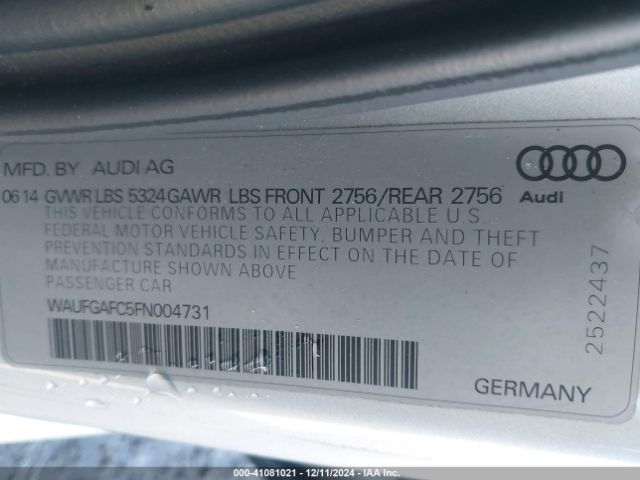 WAUFGAFC5FN004731 Audi A6 3.0t Premium Plus