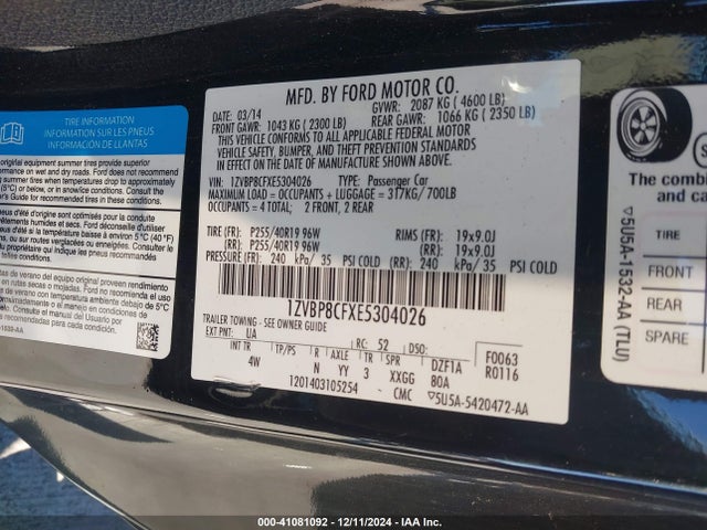 1ZVBP8CFXE5304026 Ford Mustang Gt Premium