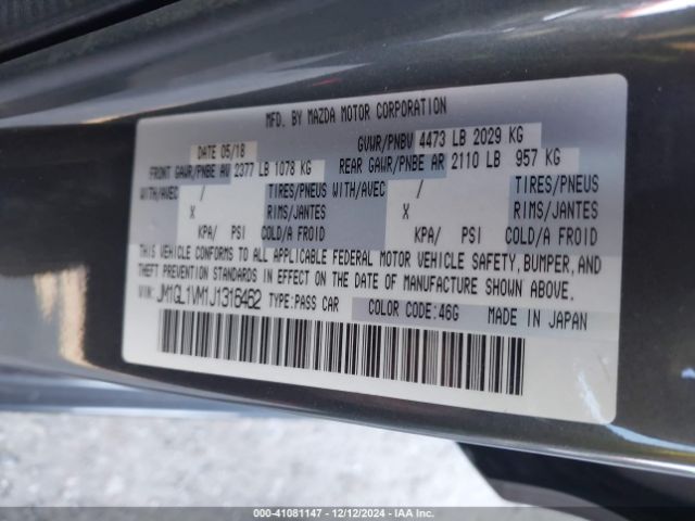 JM1GL1VM1J1316462 Mazda Mazda6 Touring