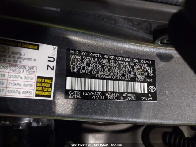 JTDAAAAF8P3001027 Toyota Crown Xle