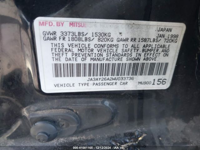 1998 MITSUBISHI MIRAGE JA3AY26A2WU033736 Photo 8