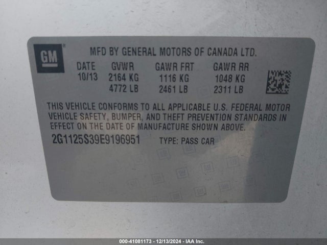Chevrolet Impala 2lt 2014 2G1125S39E9196951 Image 9