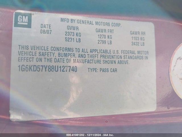 2008 CADILLAC DTS 1G6KD57Y88U127740 Photo 8