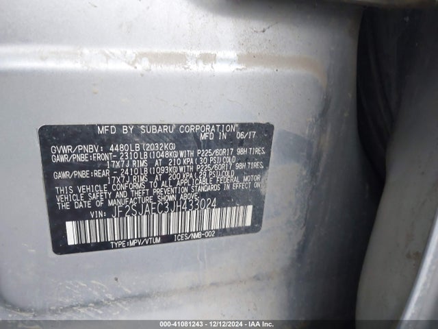 Subaru Forester 2.5i Premium 2018 JF2SJAEC3JH433024 Image 9