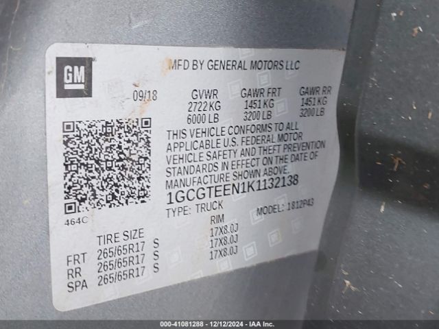 1GCGTEEN1K1132138 Chevrolet Colorado Zr2