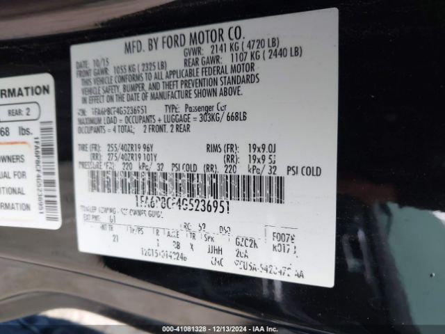 1FA6P8CF4G5236951 Ford MUSTANG GT