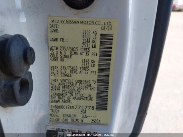1N6BD0CT2EN771778 Nissan FRONTIER S