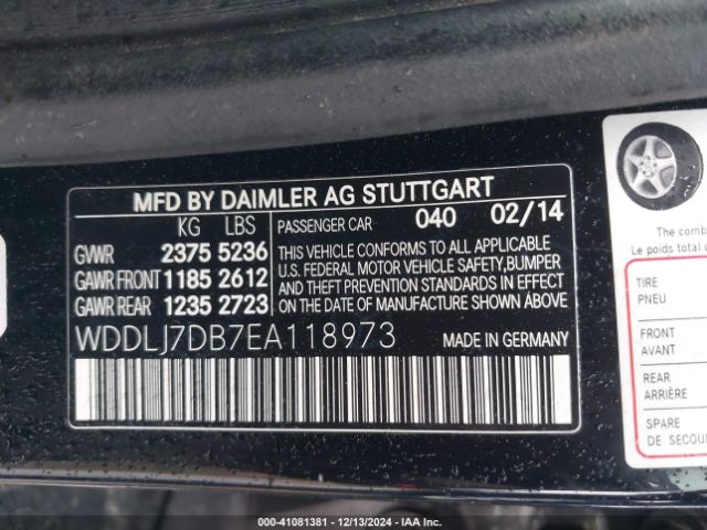 WDDLJ7DB7EA118973 Mercedes-Benz CLS 550