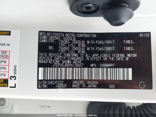 JTEPU5JR0P6128657 Toyota 4runner Trd Off Road