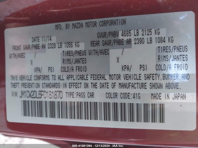 Mazda Mazda5 Grand Touring 2015 JM1CW2DL6F0181870 Image 9