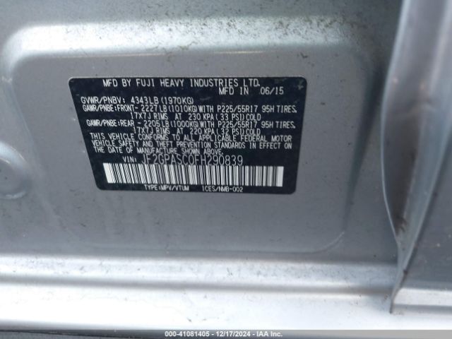 JF2GPASC0FH290839 Subaru Xv Crosstrek 2.0i Limited