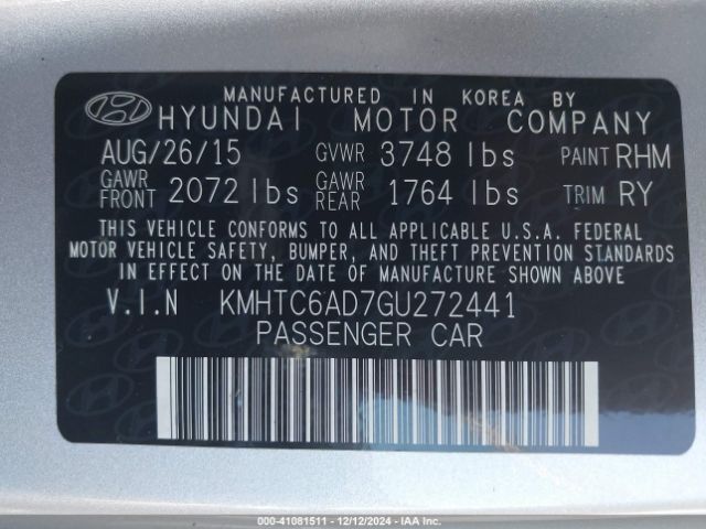 KMHTC6AD7GU272441 Hyundai Veloster